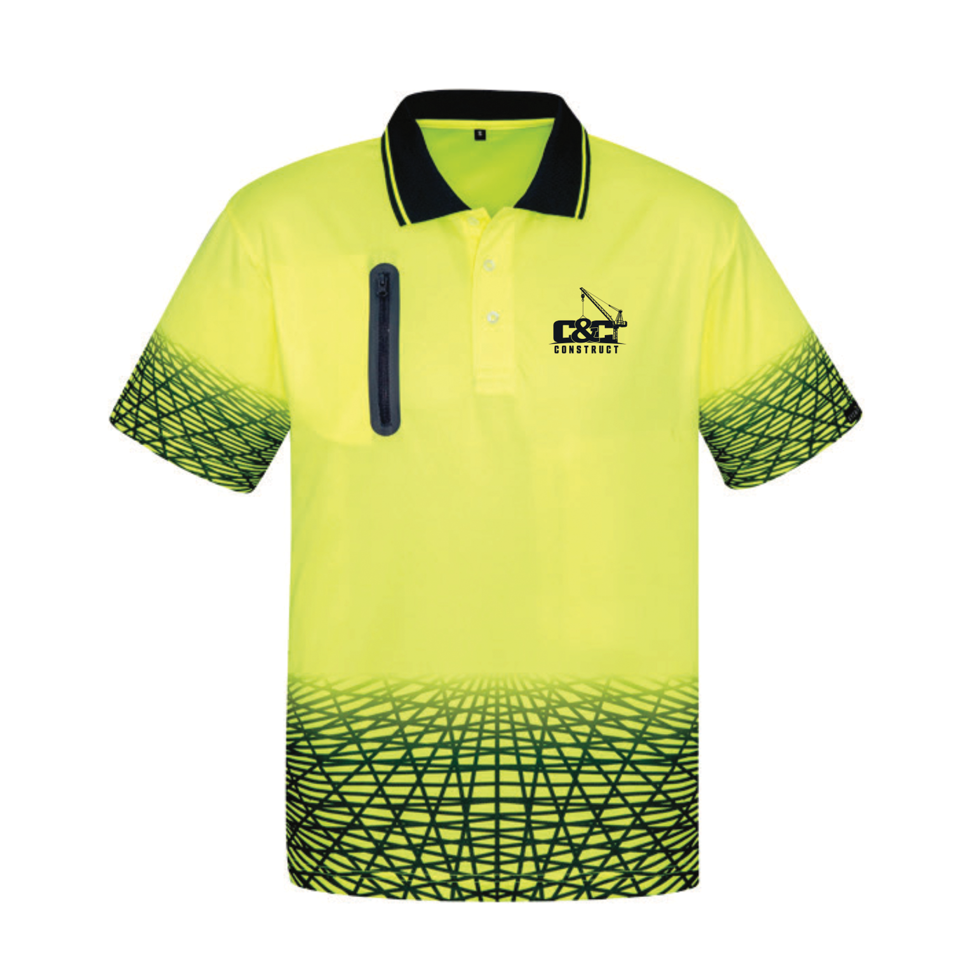 C&C Short Sleeve Hectic High Vis Polo