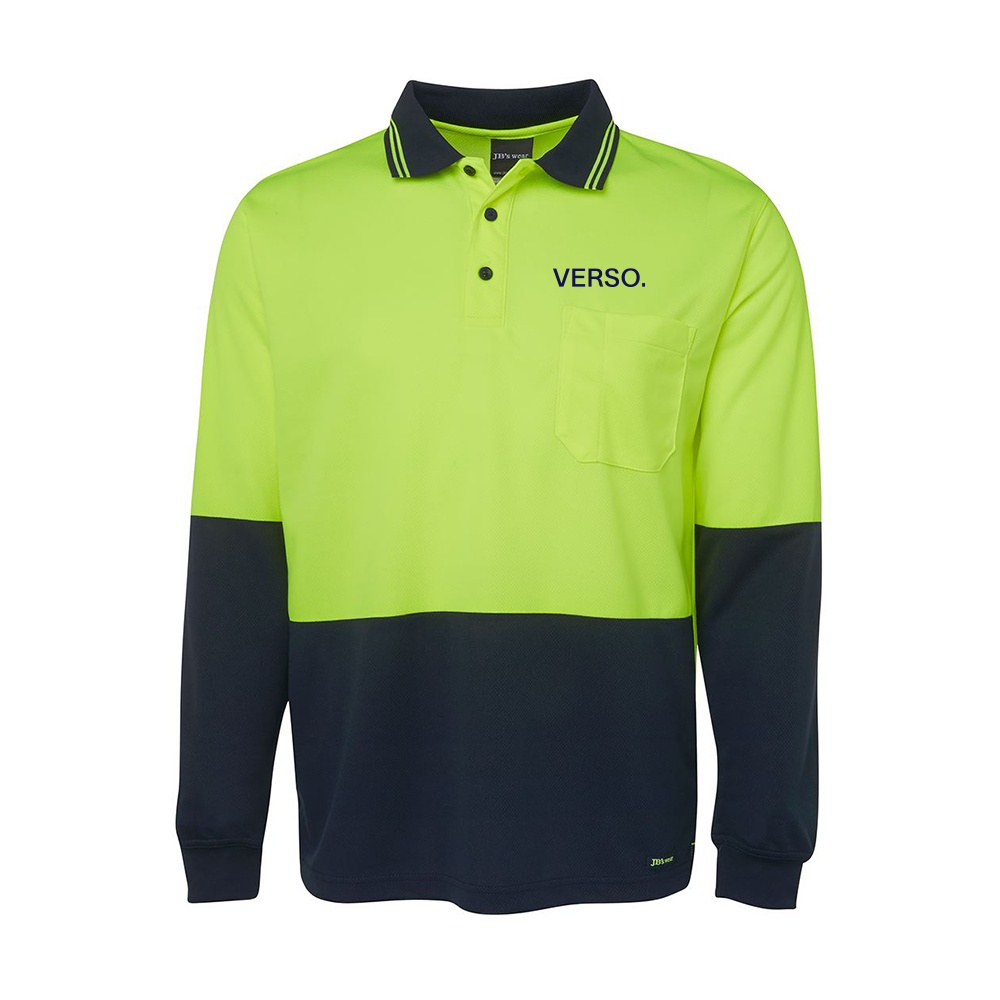 Poly Polo Hi-Vis Long Sleeve