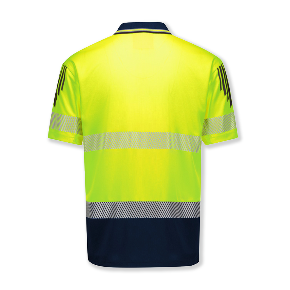 Mens Hi Vis Flux Segmented Tape Short Sleeve Polo